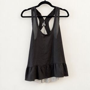 {Sparkle & Fade} scoop-neck ruffle-hem tank top, S